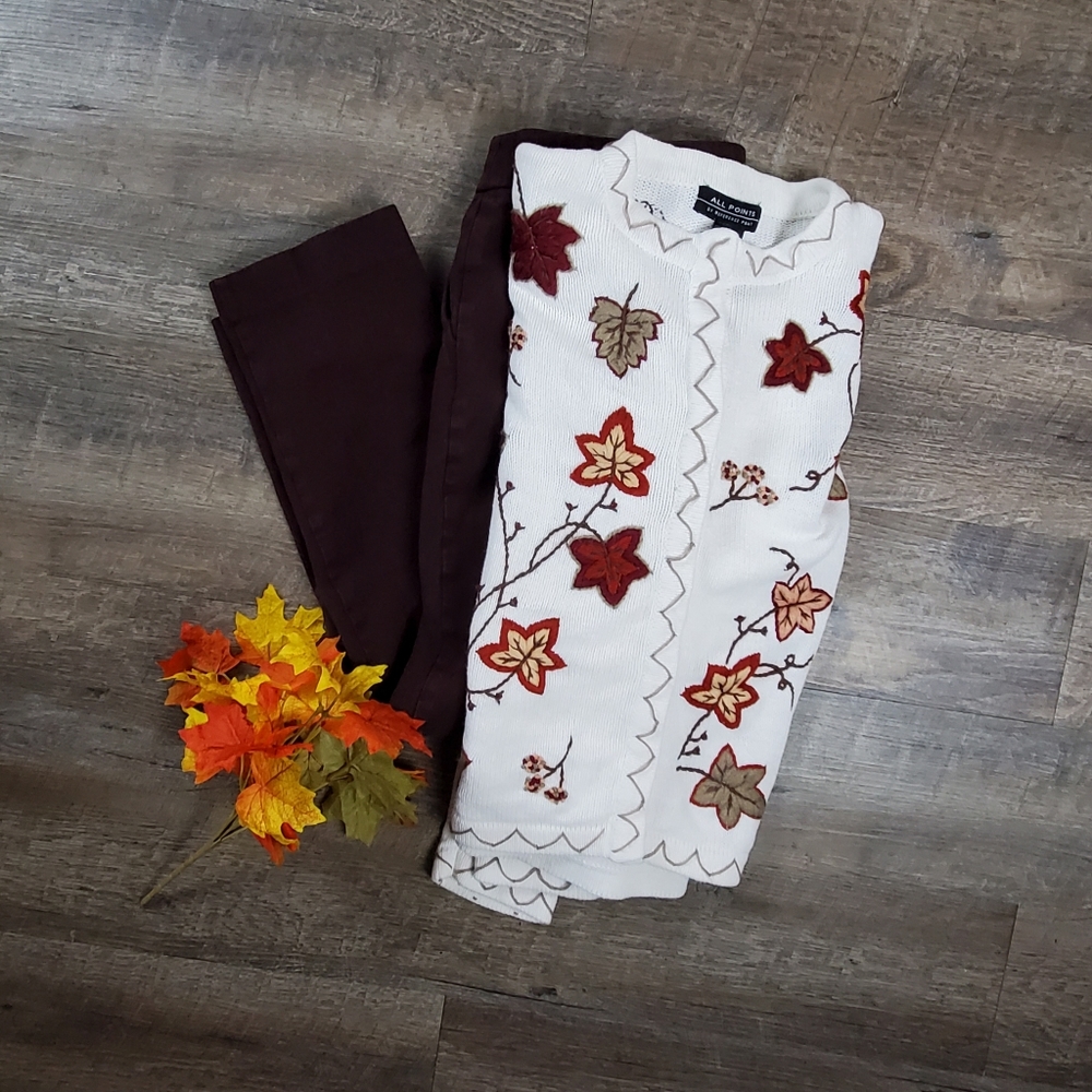 ALL POINTS BY REFERENCE POINT SWEATER, SIZE MEDIUM